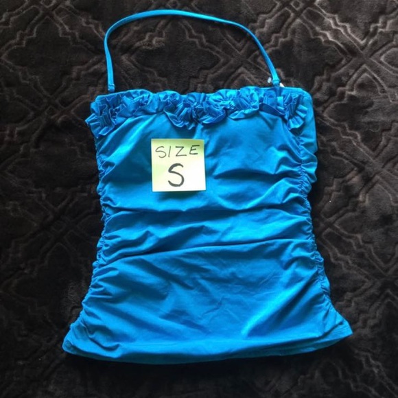 Kenneth Cole Tummy Toner Tankini Top Swimsuit Women’s size S Turquoise blue - Picture 8 of 14